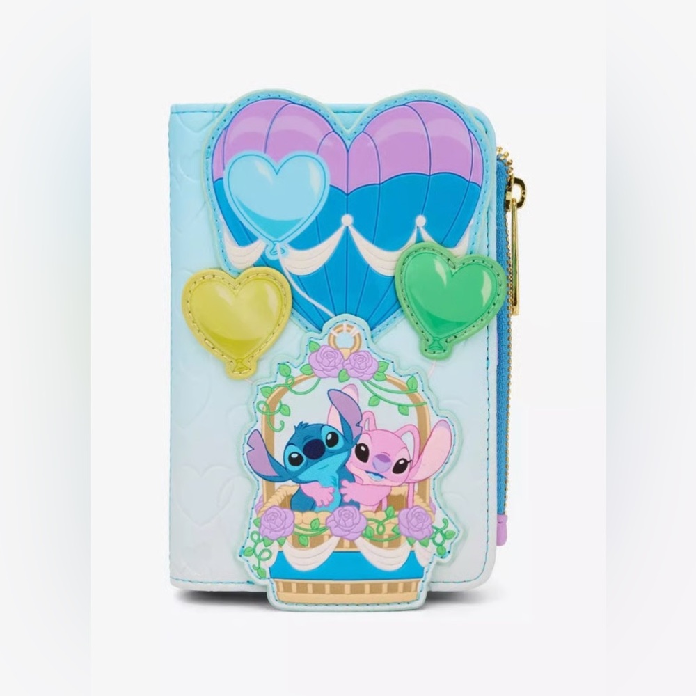 Loungefly Disney Lilo & Stitch Angel & Stitch Hot Air Balloon Wallet NEW